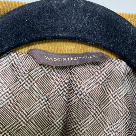 Vtg Tasso Elba Corduroy Camel Blazer Sport Coat Elbow Patch Men M 39-41 Academia - Picture 6 of 15